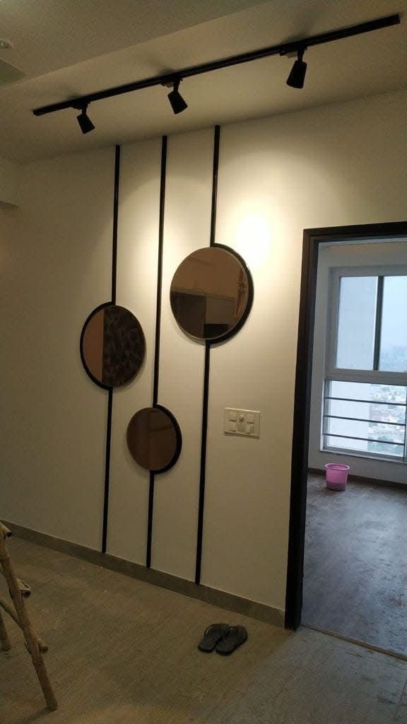 Modern Wall Design with Round Mirrors